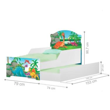 Imagem de Bicama Infantil Adesivado Uly Floresta Dinossauros