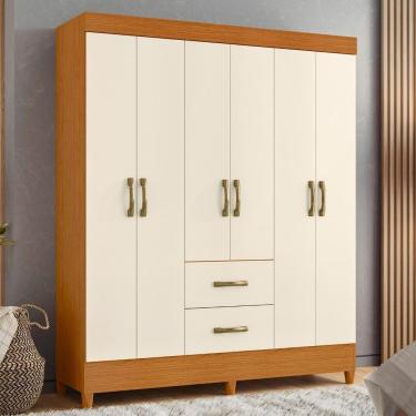 Imagem de Guarda Roupa Mobi 6 Portas E 2 Gavetas Cinamomo-off White - Móveis Albatroz Cinamomo-off White
