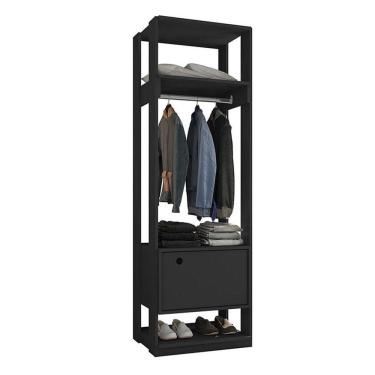 Imagem de Guarda Roupa Modulado Titan Com Porta Preto - Móveis Leão