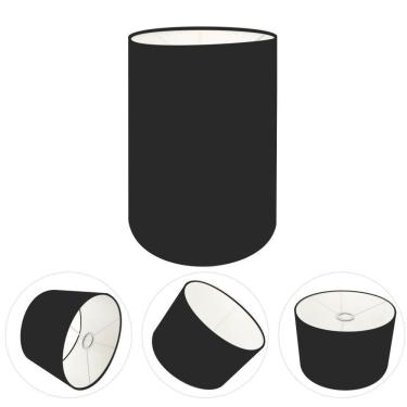 Imagem de Cúpula Abajur E Luminária Cilíndrica Vivare Cp-7004 ø15x25cm - Bocal Nacional Preto
