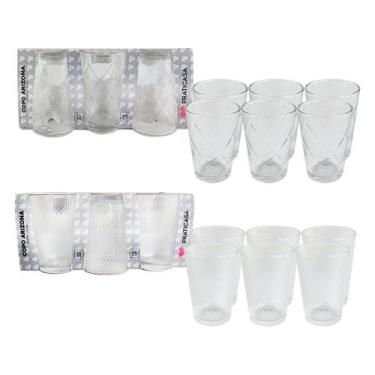 Imagem de Kit 6 Copos de Vidro 200ml Arizona Transparente - Praticasa