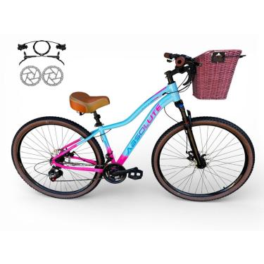 Imagem de Bicicleta Aro 29 Feminina Absolute Hera Vintage Retrô 21v Hidráulico Confortável Cesta Selim 2 Molas-Feminino