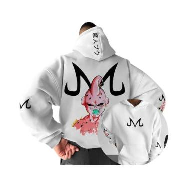 Imagem de Moletom Masculino Dragon Ball Z Majin Buu Rosa, Estilo Anime, Cosplay,
