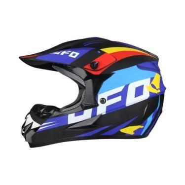 Imagem de Capacete De Motocicleta Profissional Off-road DOT Para Adultos E Crian