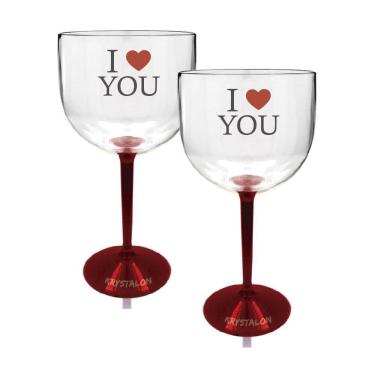 Imagem de Kit 2 Taças Gin Bicolor Amo Você - Para Dia Dos Namorados