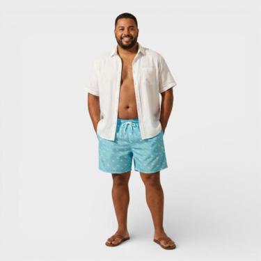Imagem de Bermuda Masculina Plus Size Estampada Costa Boy, Azul céu, G3