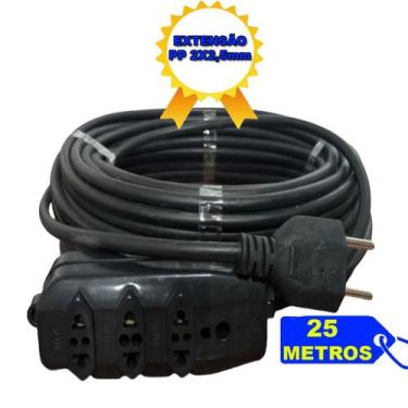 Imagem de Extensão Elétrica 25 Metros Com Cabo PP 2x2,5mm Plug 10A - MAV ELETRO
