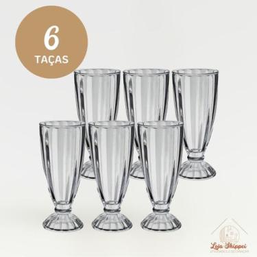 Imagem de Kit 2 4 6 Copos de Vidro Taça Milkshake Long Drink Vitaminas Suco Drin