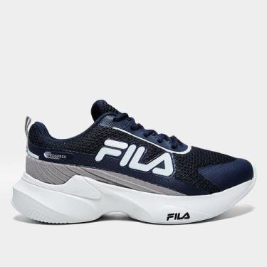 Imagem de Tênis Infantil Fila Progress, Marinho, Branco, 29