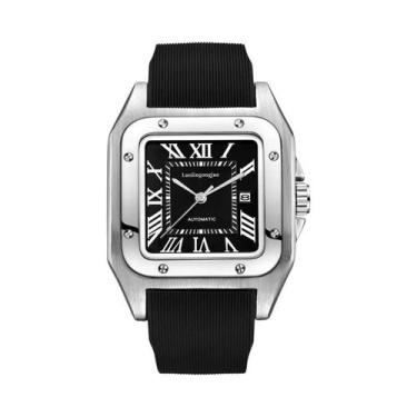 Imagem de Relógio Mecânico Masculino Quadrado Com Design Esqueleto, Automático, 