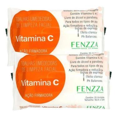 Imagem de Kit Com 2 Lenço Demaquilante Facial Vitamina C 45g. Fenzza
