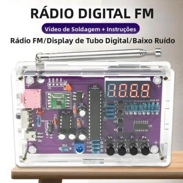 Imagem de Kit Eletrônico De Rádio FM DIY Ajustável 87-108MHz Com Display Digital