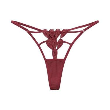 Imagem de Calcinha De Renda Transparente De Cintura Baixa, G String Para Mulhere