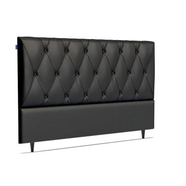 Imagem de Cabeceira Estofada Murat Super King Napa Preto 8x195x120 Ortobom
