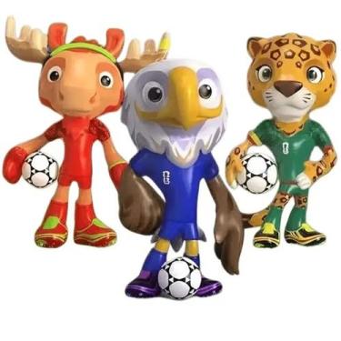 Imagem de Boneco Mascote Futebol Copa Brinquedo Infantil Estatueta Colecionável 