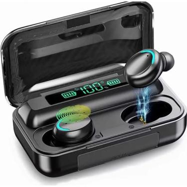 Imagem de Fone de Ouvido sem Fio Aquilae F9-5 com Som Surround Imersivo e Cancelamento de Ruídos Bluetooth 5.0 Preto