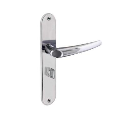 Imagem de Fechadura Mecânica de Embutir WC Joy F-2800-46 IP para Banheiro em Porta de Madeira Inox Cromado Prata