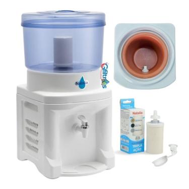 Imagem de Filtro de Água Natalia 8.6 l para Purificação em Polipropileno Sangel Cerâmica com Cuba de Barro Vela Tripla Ação