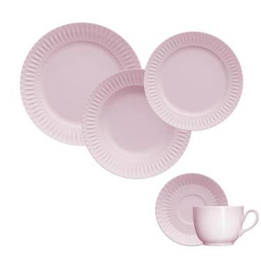 Imagem de Jogo Jantar Chá 20 Peças Rosa Diamante Germer Porcelanas