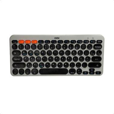 Imagem de Teclado Sem Fio Bluetooth Oex Tc510 Retrô Plus Cinza