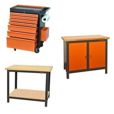 Imagem de Conjunto Bancada para Ferramentas Carro de Ferramentas Profissional Ga