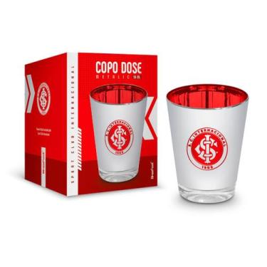 Imagem de Copo Dose BrasFoot Vidro Licenciado Metálic Sport Clube Internacional 