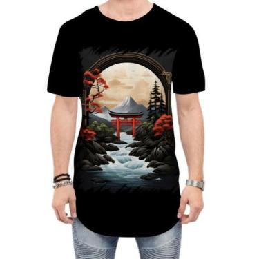 Imagem de Camiseta Longline Paisagem Oriental Portão Torii 20 - Kasubeck Store®,