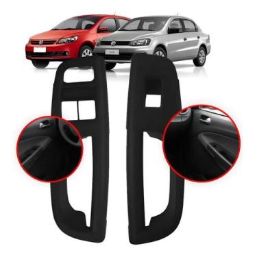 Imagem de Par Puxador Interno Porta Dianteira Gol Voyage G5 G6 Preto P - Congrat