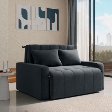 Imagem de Sofá Cama Compacto 2 lugares 1,38 larg Amora New Matrix, VELUDO CINZA