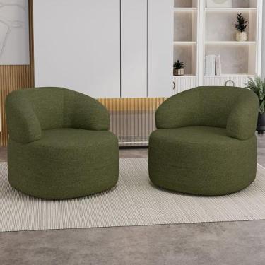 Imagem de Kit 02 Poltronas Giratória Orgânica Para Sala de Estar Living Helena L