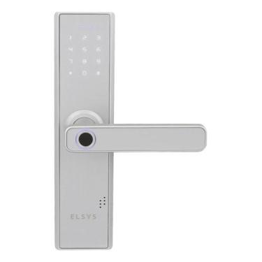 Imagem de Fechadura Digital Embutir Biometria Senha Prata - Elsys