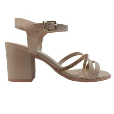 Imagem de Sandalia feminina ramarim 2431204 salto bloco liso 7,5 centimetros, 36