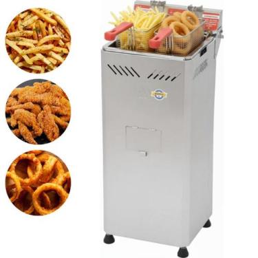 Imagem de Fritadeira Elétrica Água E Óleo 18 Litros Fritador Industrial Gabinete
