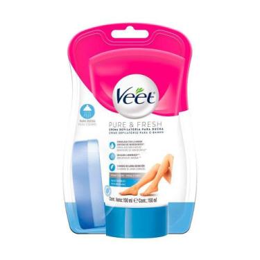 Imagem de Creme Depilatório Veet Pure & Fresh Pernas e Corpo para Banho 150ml