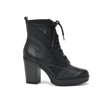 Imagem de Coturno Com Salto Casual Feminino Via Marte 231610-01, Preto, 38