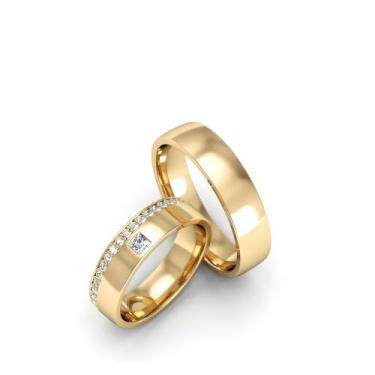 Imagem de Par de aliança SHELL em ouro 18k - Allos Joalheria