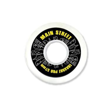 Imagem de Rodas para Patins Inline Main Street 57mm 90A Jogo com 4 Unidades Branco Traxart