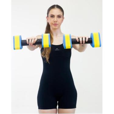 Imagem de Par Halteres Aquáticos Hidroginástica EVA 1 A 2 Kg DF4011-AZ Azul/Amar