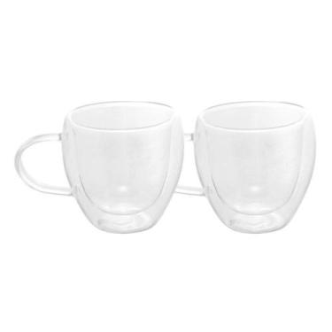 Imagem de Conjunto De Xícaras Para Chá 250ml Vidro Duplo 2 Peças Modern Lyor