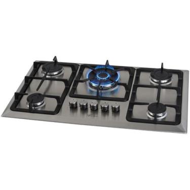 Imagem de Cooktop a Gás 5 Bocas Inox Bivolt Tripla Chama Infinity Fischer, Inox,