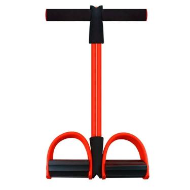 Imagem de Corda Elástica com Pedal STO43 4 Tubos Fitness Sit-up Musculação Leve e Portátil Shopmix