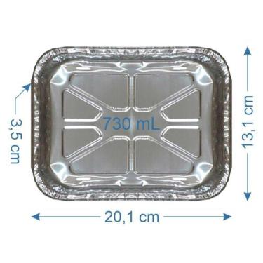 Imagem de 300 Bandeja De Alumínio Marmitex 730ml com Tampa - Térmica