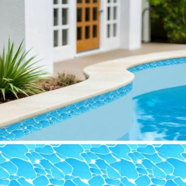 Imagem de Kit 24 Adesivos Piscina Fundo Água Claro 100x20cm Fb - Resitank