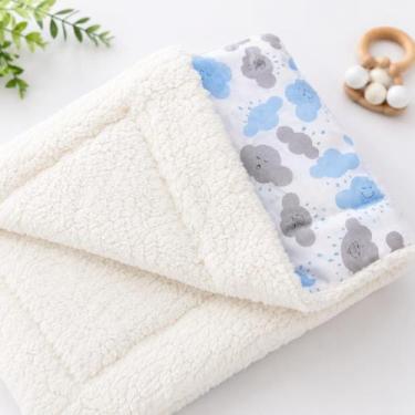 Imagem de Cobertor Manta Soft Bebe Sherpa Estampada 100 Algodão - Enxoval 2 Amor