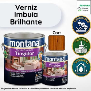 Imagem de Verniz Premium Tingidor Imbuia Brilhante 3,6L Montana Madeira Proteção