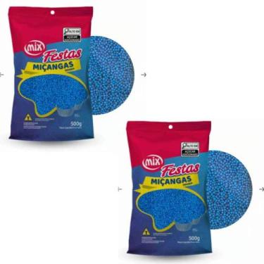 Imagem de 02 Confeito Miçanga Confeitaria Brigadeiro Várias Cores Kit - Mix, Azu
