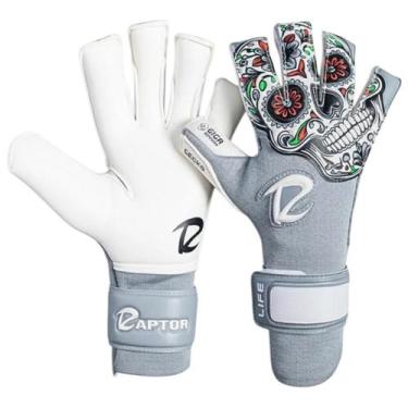 Imagem de Luva de Goleiro Raptor Life Caveira Profissional, Cinza, 9