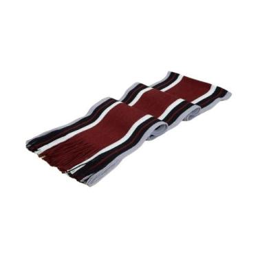 Imagem de Cachecol Longo Masculino De Cashmere Macio, Grosso, Listrado Com Franj