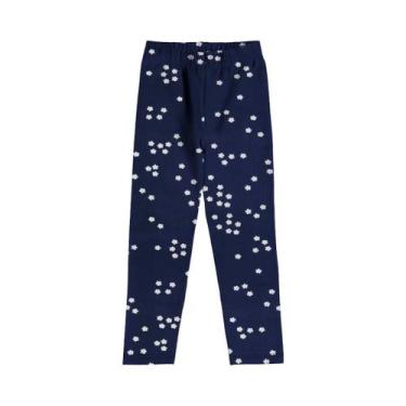 Imagem de Calça Legging Infantil Menina Estampada Rovitex, Azul escuro, 10