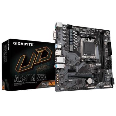 Imagem de Placa Mãe Gigabyte A620M S2H com Socket AM5 e Suporte DDR5 e Pcie 4.0 Preto Micro ATX